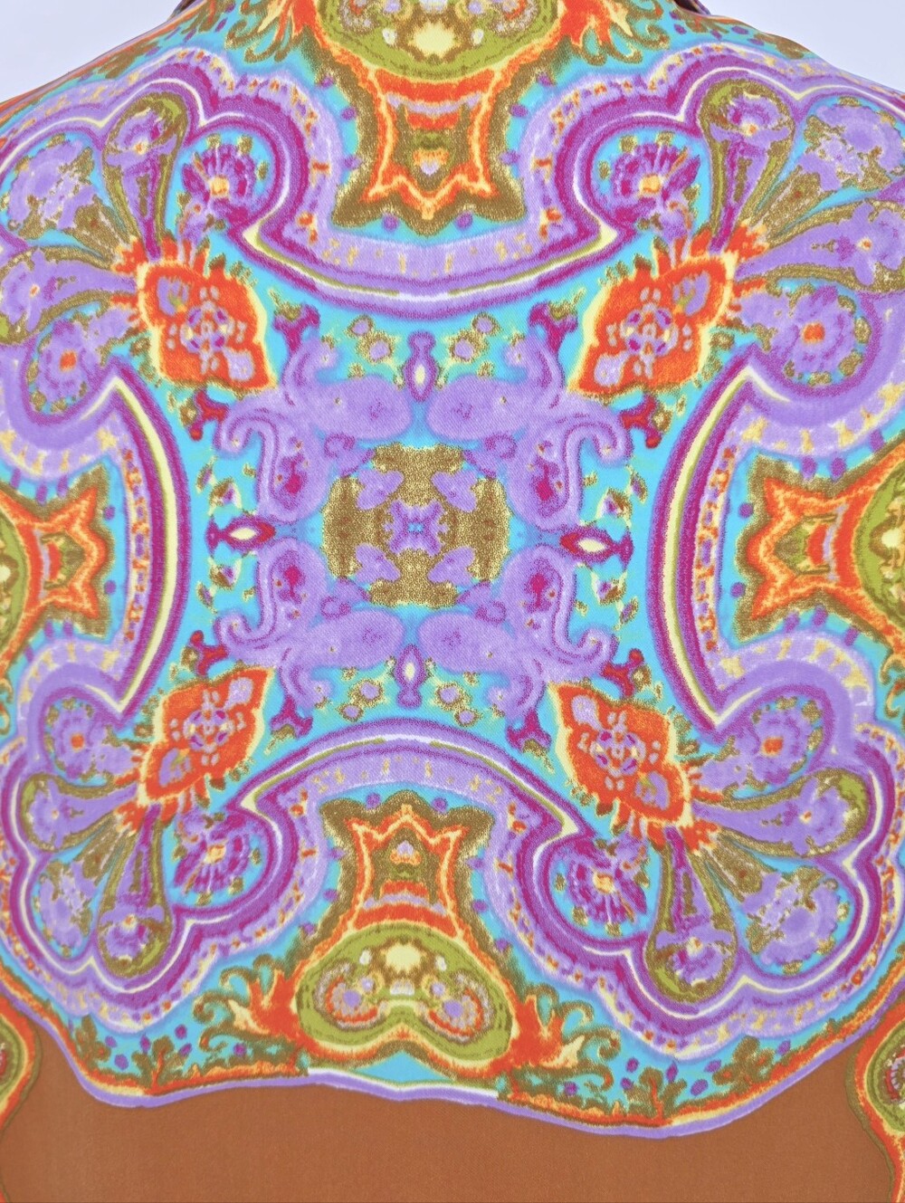 Rachel Zoe Tie Front Blouse M Boho Paisley Print Long Sleeve Crop Top - Picture 5 of 10